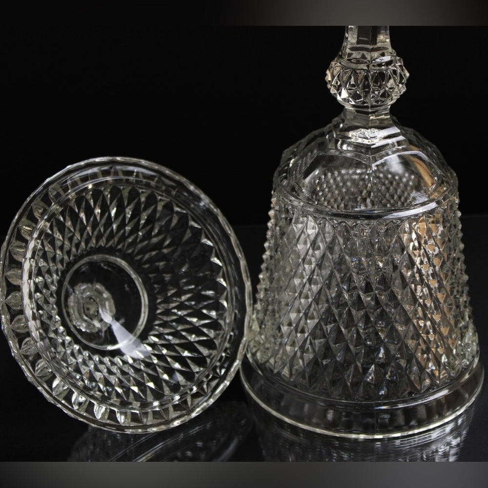 ✨Indiana Glass Diamond Point Apothecary Jar, Pedestal Candy Dish, Chalice - Picture 11 of 12